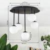 Chehalis Plafondlamp, Kogellampje Wit, 5-lichts