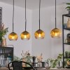 Koyoto Hanglamp, Kogellampje, Hanglamp Goud, Duidelijk, 4-lichts