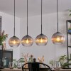 Koyoto Hanglamp, Kogellampje, Hanglamp Duidelijk, Rookkleurig, 4-lichts