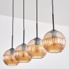 Koyoto Hanglamp, Kogellampje, Hanglamp Amber, 4-lichts