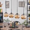 Koyoto Hanglamp, Kogellampje, Hanglamp Amber, 4-lichts