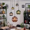 Koyoto Hanglamp, Kogellampje, Cluster hanglamp Blauw, Groen, Koperkleurig, 5-lichts