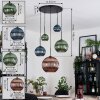 Koyoto Hanglamp, Kogellampje, Cluster hanglamp Blauw, Groen, Koperkleurig, 5-lichts
