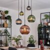 Koyoto Hanglamp, Kogellampje, Cluster hanglamp Blauw, Groen, Koperkleurig, 5-lichts