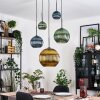 Koyoto Hanglamp, Kogellampje, Cluster hanglamp Blauw, Goud, Groen, 5-lichts
