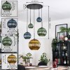 Koyoto Hanglamp, Kogellampje, Cluster hanglamp Blauw, Goud, Groen, 5-lichts