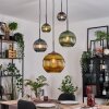 Koyoto Hanglamp, Kogellampje, Cluster hanglamp Blauw, Goud, Groen, 5-lichts
