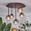 Chehalis Plafondlamp, Kogellampje Duidelijk, Rookkleurig, 5-lichts