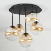 Chehalis Plafondlamp, Kogellampje Amber, Duidelijk, 5-lichts