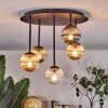 Chehalis Plafondlamp, Kogellampje Amber, Duidelijk, Rookkleurig, 5-lichts