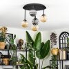 Chehalis Plafondlamp, Kogellampje Amber, Chroom, Rookkleurig, 5-lichts