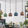 Koyoto Hanglamp, Kogellampje, Hanglamp Blauw, Groen, Koperkleurig, 4-lichts