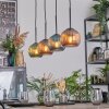 Koyoto Hanglamp, Kogellampje, Hanglamp Blauw, Groen, Koperkleurig, 4-lichts