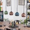 Koyoto Hanglamp, Kogellampje, Hanglamp Blauw, Groen, Koperkleurig, 4-lichts