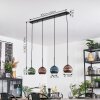 Koyoto Hanglamp, Kogellampje, Hanglamp Blauw, Groen, Koperkleurig, 4-lichts
