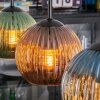 Koyoto Hanglamp, Kogellampje, Hanglamp Blauw, Groen, Koperkleurig, 4-lichts