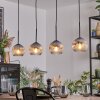 Ripoll Hanglamp, Kogellampje, Hanglamp Chroom, Duidelijk, Rookkleurig, 4-lichts