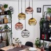 Koyoto Hanglamp, Kogellampje, Cluster hanglamp Chroom, Goud, Duidelijk, Koperkleurig, Rookkleurig, 5-lichts