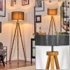 Soungou Staande lamp Hout donker, Zwart, 1-licht