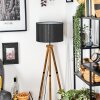 Soungou Staande lamp Hout donker, Zwart, 1-licht