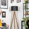 Soungou Staande lamp Hout donker, Zwart, 1-licht