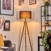 Soungou Staande lamp Hout donker, Zwart, 1-licht