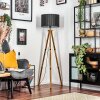 Soungou Staande lamp Hout donker, Zwart, 1-licht
