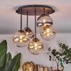 Chehalis Plafondlamp, Kogellampje Amber, Duidelijk, Rookkleurig, 5-lichts