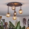 Chehalis Plafondlamp, Kogellampje 39.5 cm Amber, Rookkleurig, 5-lichts