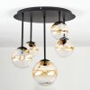 Chehalis Plafondlamp, Kogellampje 42.5 cm Amber, Duidelijk, 5-lichts