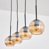 Koyoto Hanglamp, Kogellampje, Hanglamp Amber, 4-lichts