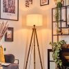 Soungou Staande lamp Hout donker, Zwart, 1-licht