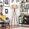 Soungou Staande lamp Hout donker, Zwart, 1-licht