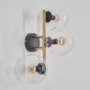 Gastor Kogellampje, Wandlamp Goud, Zwart, 3-lichts
