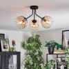 Koyoto Plafondlamp, Kogellampje Amber, Duidelijk, 3-lichts