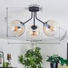 Koyoto Plafondlamp, Kogellampje Amber, Duidelijk, 3-lichts