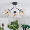 Koyoto Plafondlamp, Kogellampje Amber, Duidelijk, 3-lichts