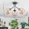Koyoto Plafondlamp, Kogellampje Amber, 3-lichts