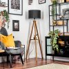 Soungou Staande lamp Hout donker, Zwart, 1-licht
