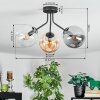 Gastor Plafondlamp, Kogellampje 42 cm Amber, Duidelijk, Rookkleurig, 3-lichts