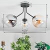 Gastor Plafondlamp, Kogellampje 42 cm Amber, Duidelijk, Rookkleurig, 3-lichts