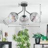 Koyoto Plafondlamp, Kogellampje Duidelijk, Rookkleurig, 3-lichts