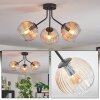 Koyoto Plafondlamp, Kogellampje Amber, Duidelijk, 3-lichts