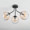 Koyoto Plafondlamp, Kogellampje Amber, Duidelijk, 3-lichts