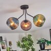 Koyoto Plafondlamp, Kogellampje Blauw, Groen, Koperkleurig, 3-lichts