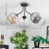 Ripoll Plafondlamp, Kogellampje Amber, Duidelijk, Rookkleurig, 3-lichts