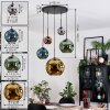 Ripoll Hanglamp, Kogellampje, Cluster hanglamp Blauw, Chroom, Goud, Groen, Koperkleurig, Rookkleurig, 5-lichts