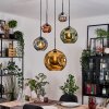 Ripoll Hanglamp, Kogellampje, Cluster hanglamp Blauw, Chroom, Goud, Groen, Koperkleurig, Rookkleurig, 5-lichts