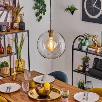 Koyoto Hanglamp, Kogellampje, Hanglamp Goud, Zwart, 1-licht