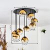 Koyoto Plafondlamp, Kogellampje Goud, Duidelijk, 9-lichts